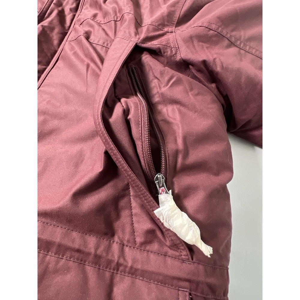 LL Bean Mens Parka Coat Jacket L Maroon Goose Down Faux Fur Hooded Gore-Tex EUC - Picture 5 of 16
